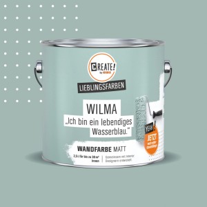 CREATE! by OBI Wandfarbe Lieblingsfarbe Wilma Wasserblau Matt 2,5 l
