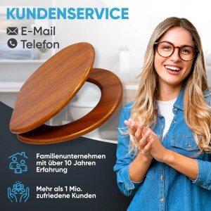 Sanilo WC-Sitz Mahagoni mit Absenkautomatik, Holz Toilettendeckel.