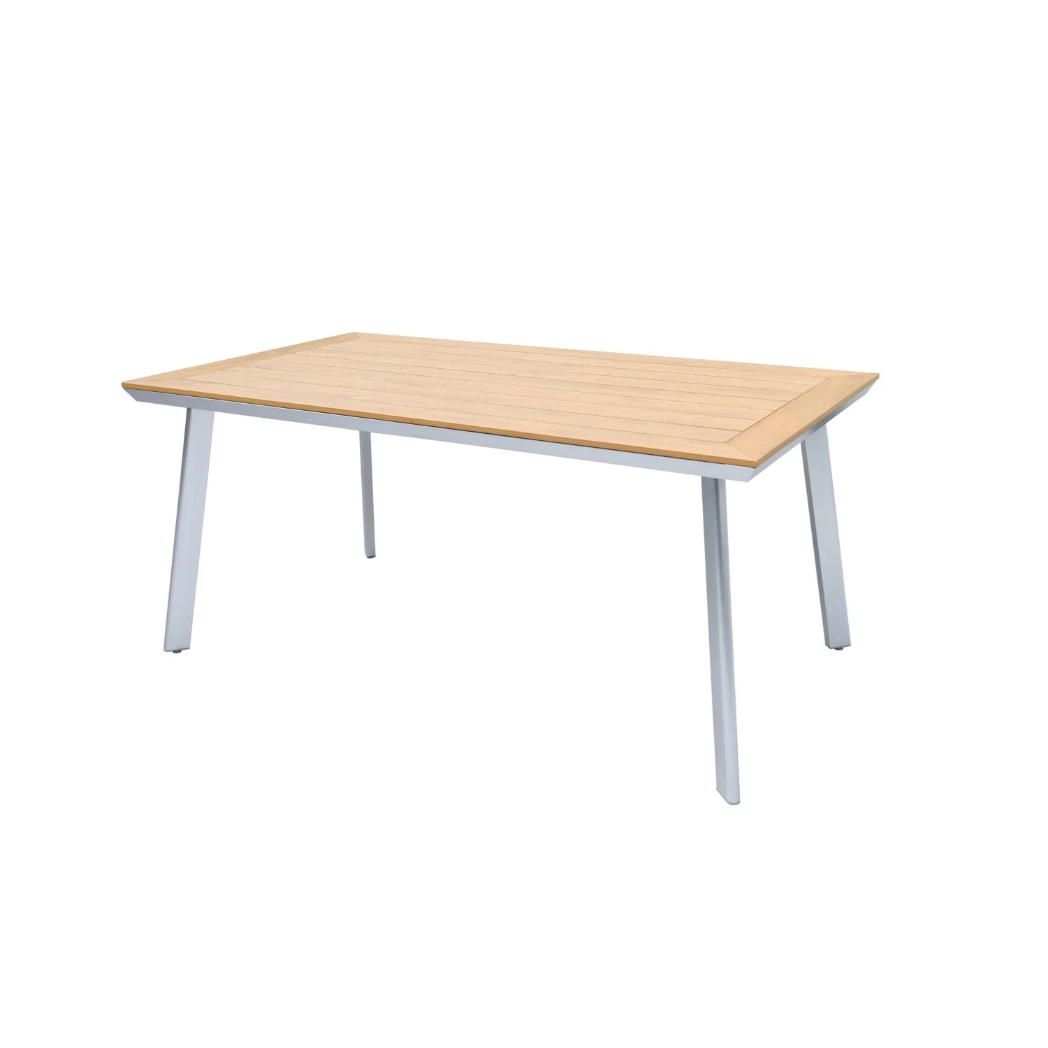 DELUKE Gartentisch KAI Alu-Kunststoff Braun 160x90x72cm Terrassentisch Wetterfest Outdoor Tisch