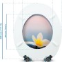 Sanfino WC-Sitz Flower & Stone: Toilettendeckel aus Holz mit Blumen- und Steinmotiv, Absenkautomatik.