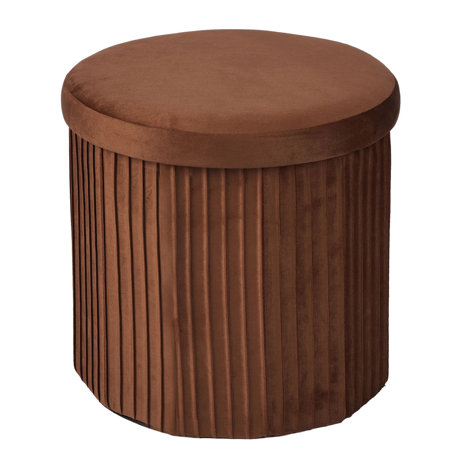 Relaxdays Aufbewahrungshocker Samt Mocha Mousse mit Stauraum Faltbar 38 cm x 38 cm 1,4 kg