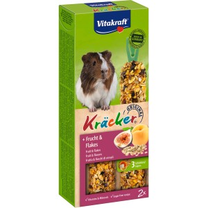 Vitakraft Kräcker Frucht & Flakes für Meerschweinchen, 2 Stück. Knabberstangen mit Früchten und Getreide.