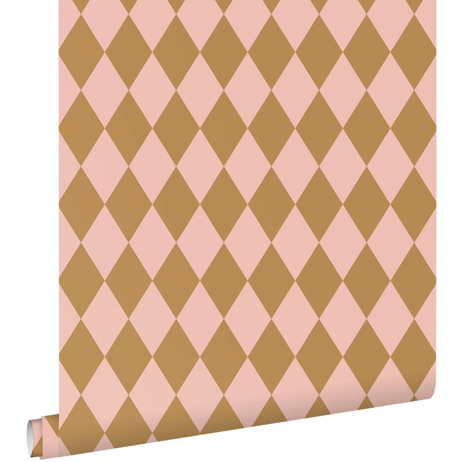 ESTAhome Tapete Karomuster Braun und Rosa 50 x 900 cm günstig online kaufen