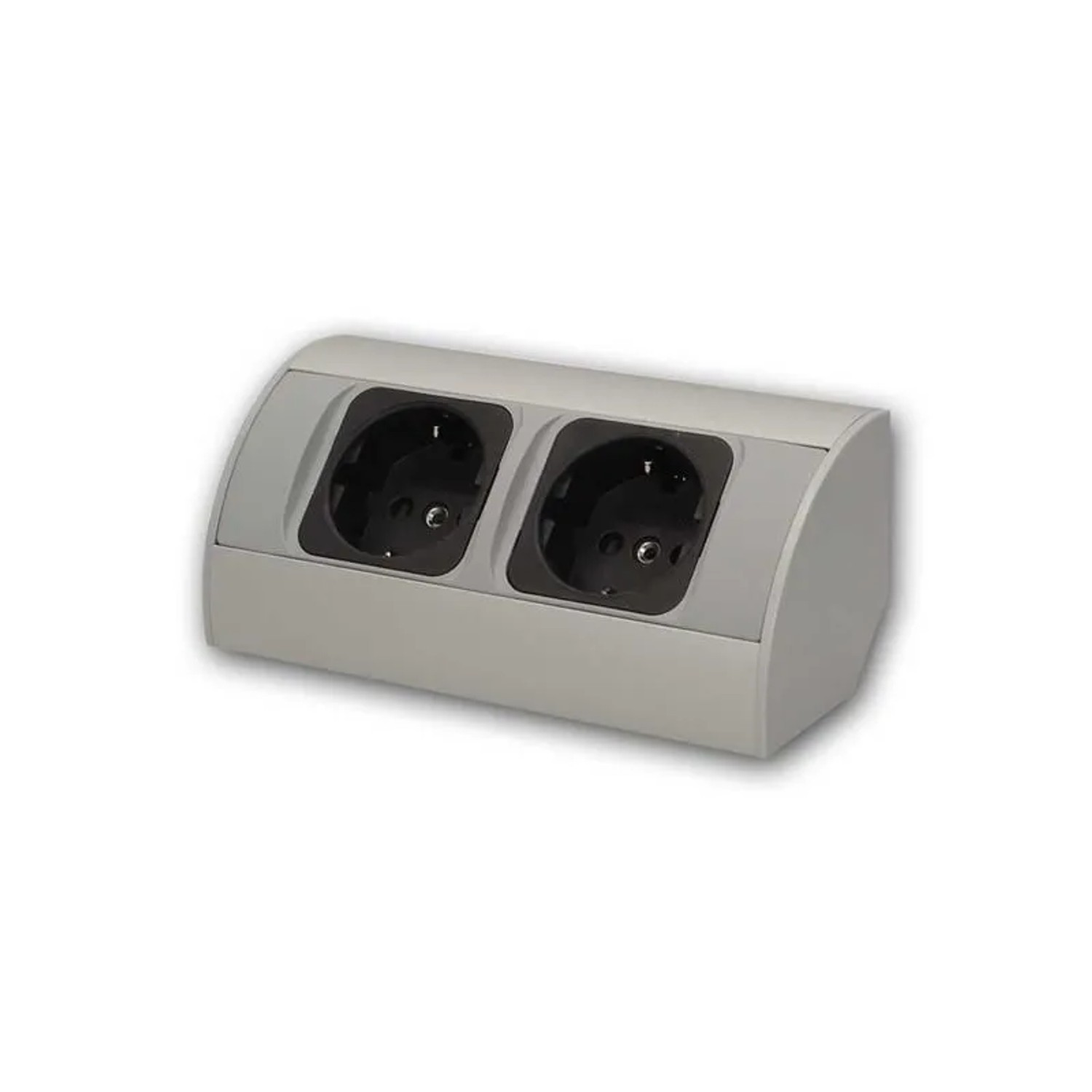 Orno Aufbau-Steckdose 2-fach Schwarz Silber 230V 3680W 05m Kabe