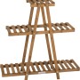 Braunes needs&wants Pflanzenregal Bloomy2 aus Holz mit drei Ebenen für den Innen- und Außenbereich.