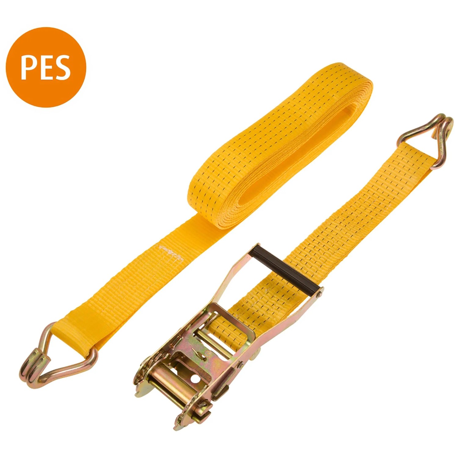 Conacord Spanngurt PES Ratsche 2 Spitzhaken 50 mm Länge 8 m Gelb 2-teilig