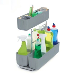 Kesseböhmer CleaningAGENT Putzmittel Auszug Silbergrau 298 x 480 x 480 mm