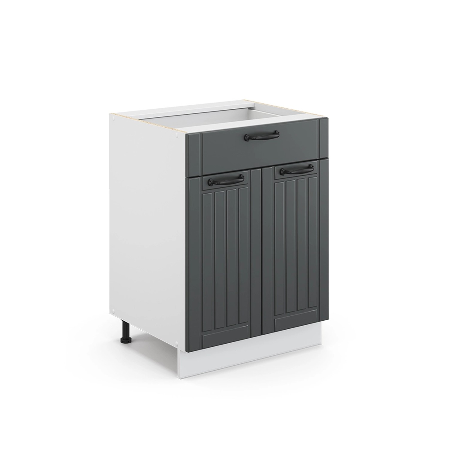 Vicco Küchenunterschrank Fame-Line Anthrazit/Weiß 60 cm mit Schublade ohne Arbeitsplatte