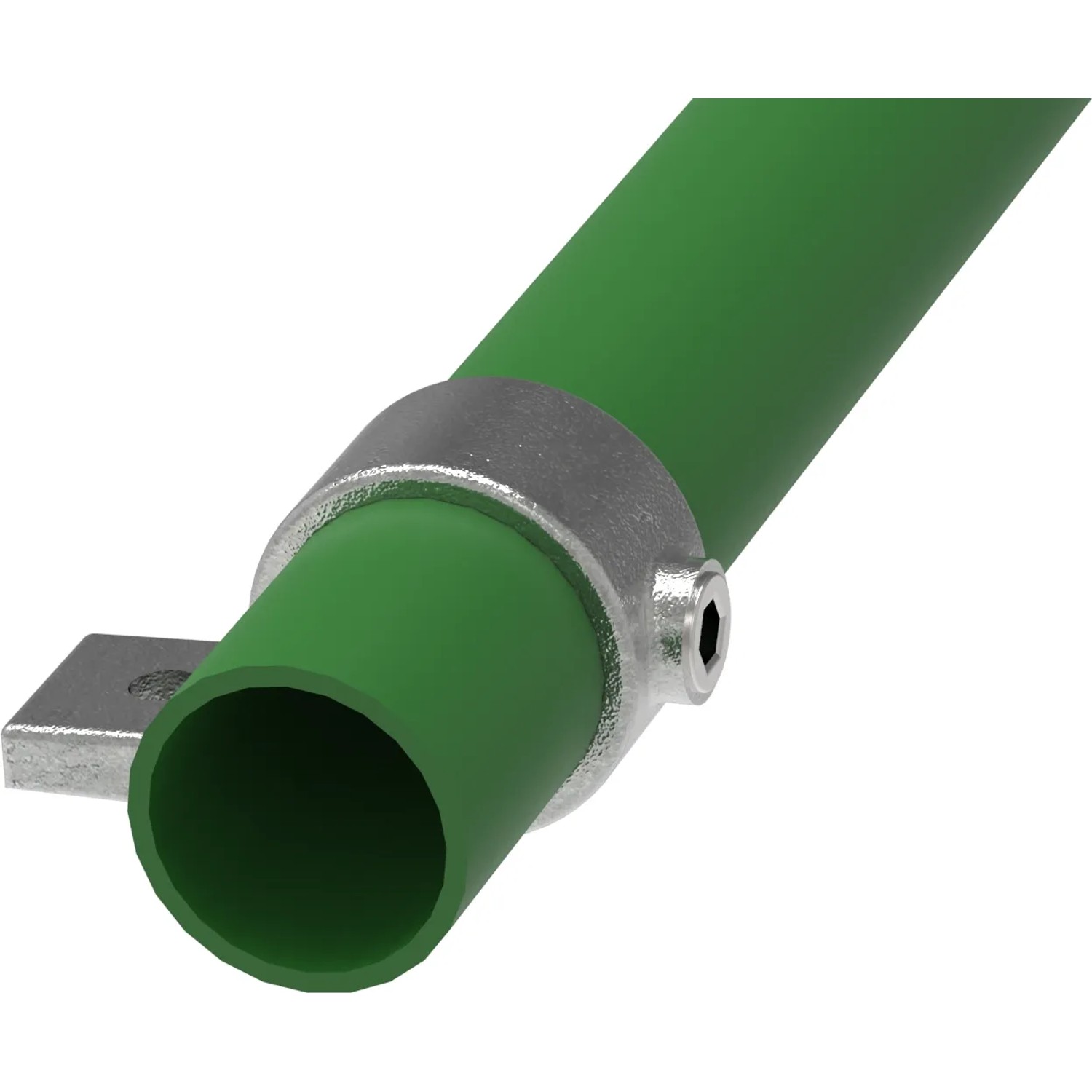 FeNau Rohrverbinder Befestigungsring Mit Flansch 1 Bohrung Ø 17,2 mm 3/8 Zoll Temperguss Verzinkt 199S17