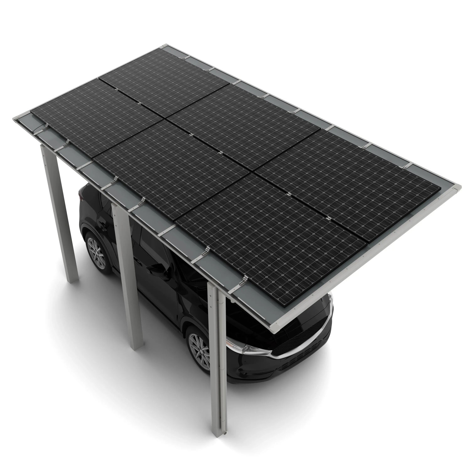 Ximax Solarcarport Linea Typ 110, 555,8 x 272,6 cm Edelstahl-Look 64 kg/m²
