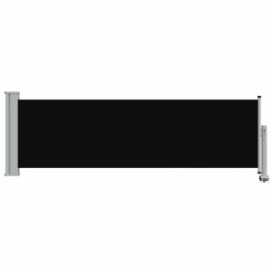 vidaXL Seitenmarkise, 80x300 cm, Schwarz, ausziehbarer Sicht- und Windschutz für Terrasse und Balkon.