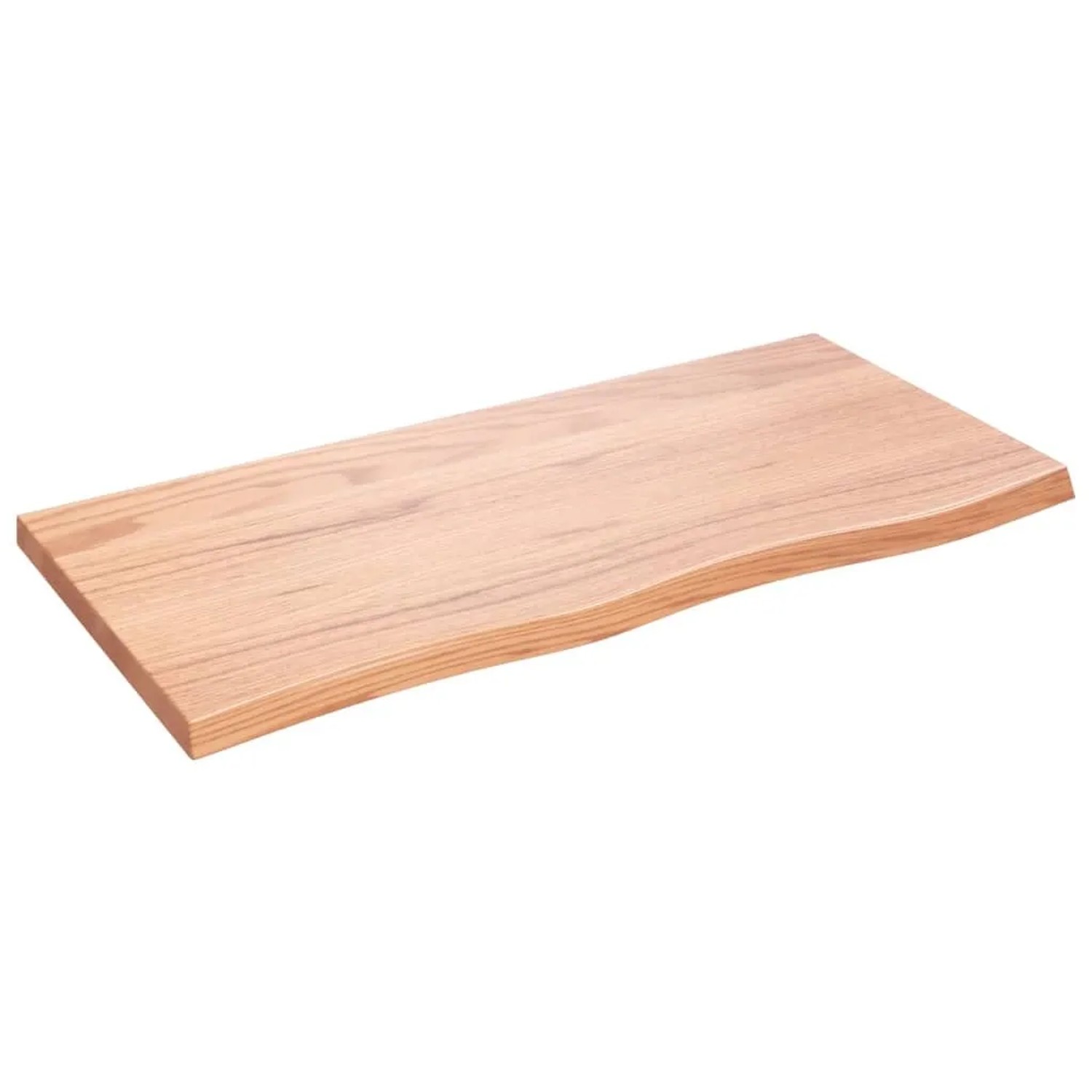 vidaXL Tischplatte Hellbraun 100x50x2-4cm Massivholz Eiche Behandelt 3156366
