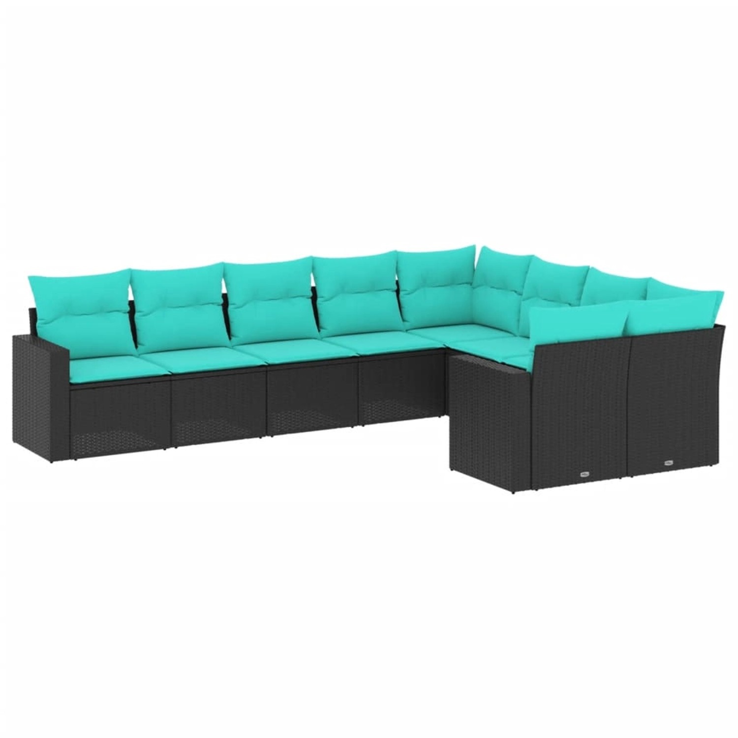vidaXL 9-Tlg Garten-Sofagarnitur mit Kissen Schwarz Poly Rattan 3219427 günstig online kaufen