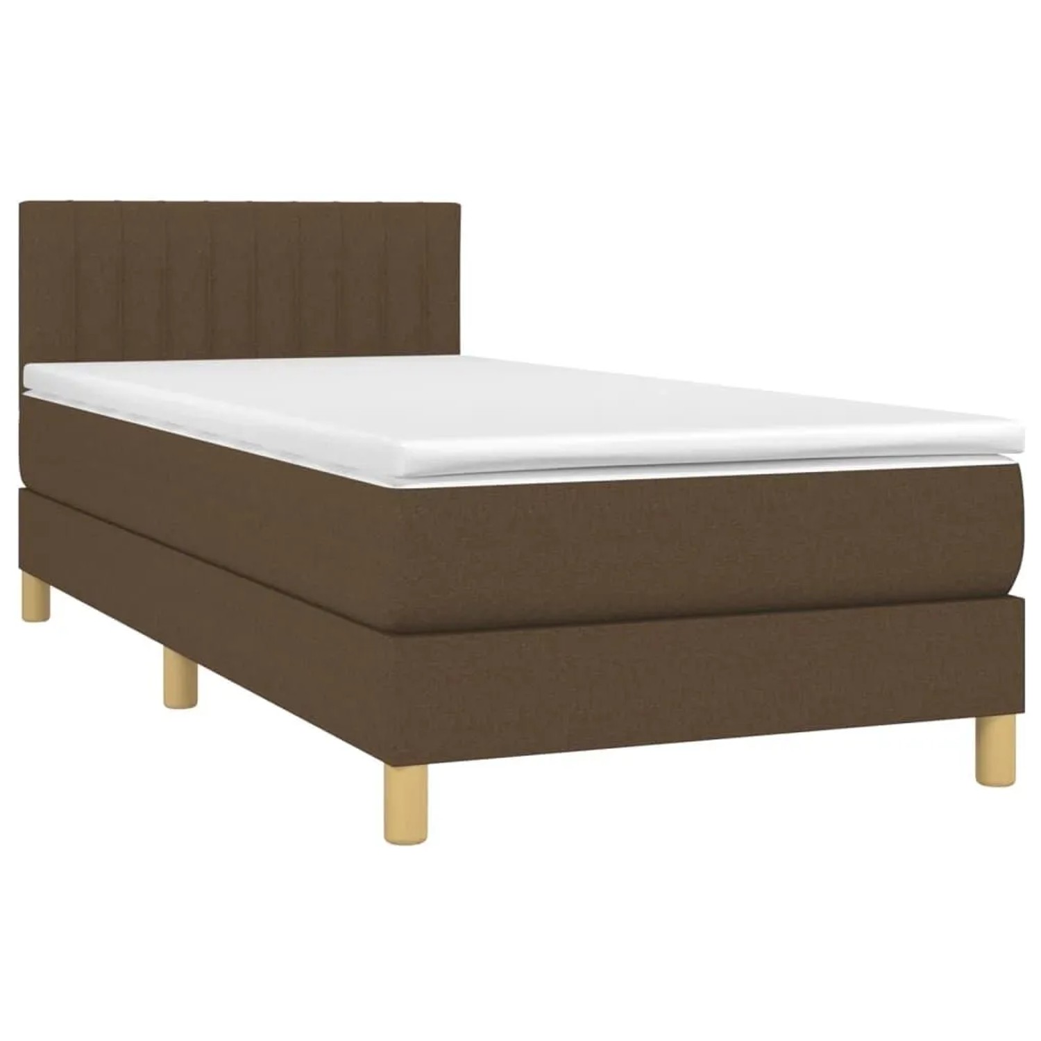 vidaXL Boxspringbett mit Matratze & LED Dunkelbraun 90x190 cm Stoff 3133840 günstig online kaufen