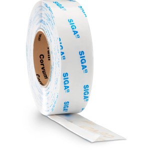 Siga Corvum Hochleistungsband, 12/48 mm x 25 m, für luftdichte Verklebung im Innenbereich.