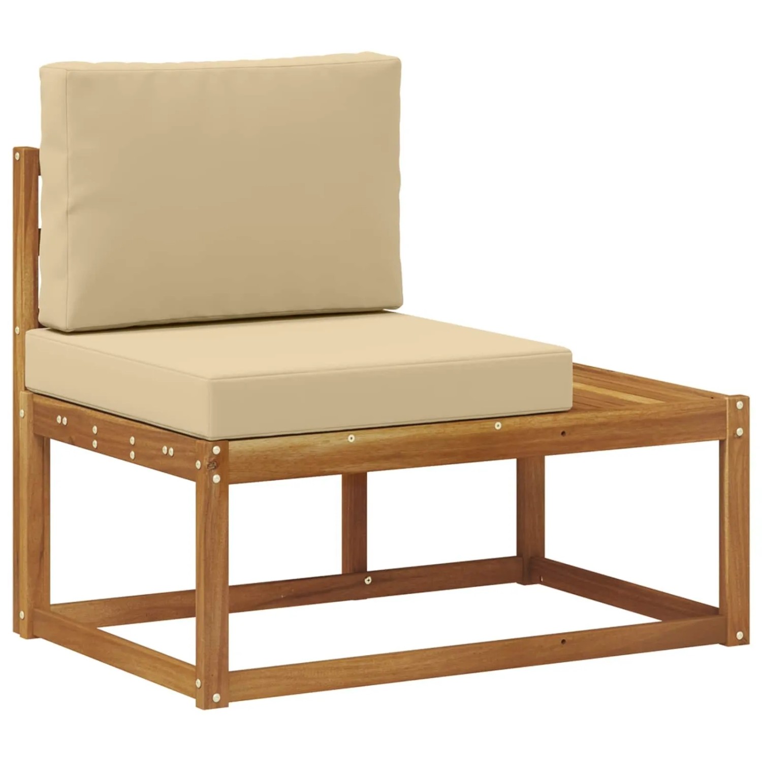 vidaXL Outdoor End Sofa Natur 91 x 63 x 73 cm Massivholz Akazie 900477