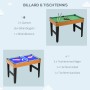 HOMCOM Multigame Spieltisch für Billard und Tischtennis, Naturholz/Schwarz.