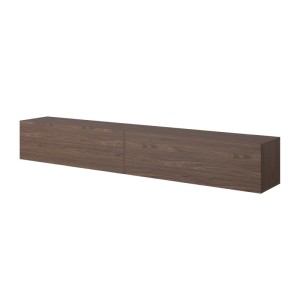 Modernes Selsey TV-Hängeboard Bisira 200 cm in Nussbaum Holzoptik mit grifflosen Fronten.
