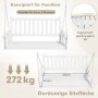 Weiße Costway Hängebank aus Massivholz mit Ketten zum Aufhängen. Gartenschaukel für 2 Personen.
