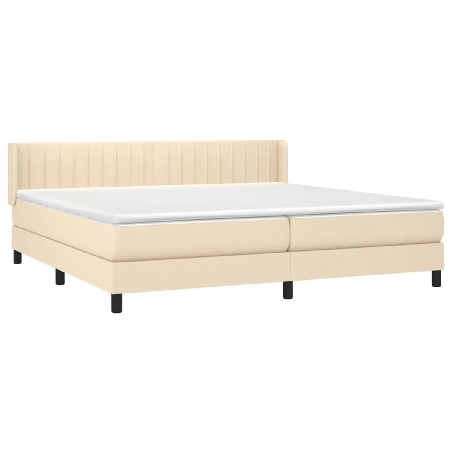 vidaXL Boxspringbett mit Matratze Creme 200x200 cm Stoff 3129902 günstig online kaufen