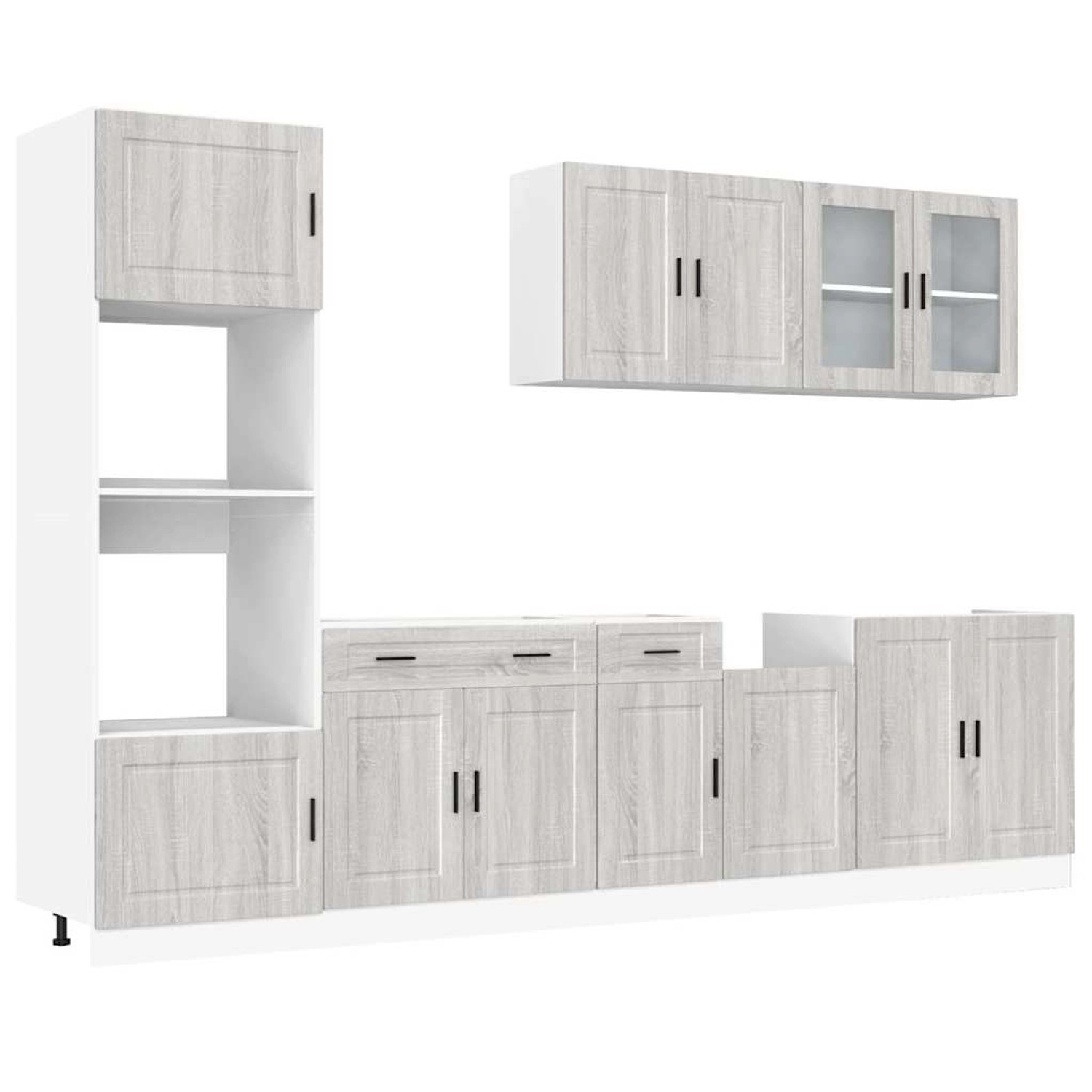 vidaXL 7-Tlg Küchenschrank-Set Kalmar Grau Sonoma Holzwerkstoff 3314757 günstig online kaufen