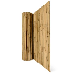 Sol Royal Bambus Sichtschutzzaun 140x250cm, aufgerollt und stehend. Natürliche Bambusmatte für Garten & Balkon.