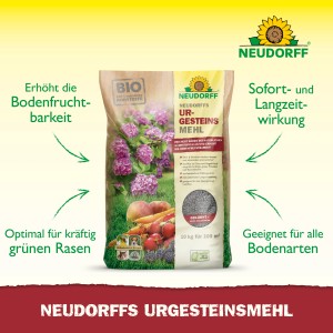 Sack Neudorff Urgesteins-Mehl 10kg, Bodenhilfsstoff zur Bodenverbesserung und Anreicherung mit Mineralien.