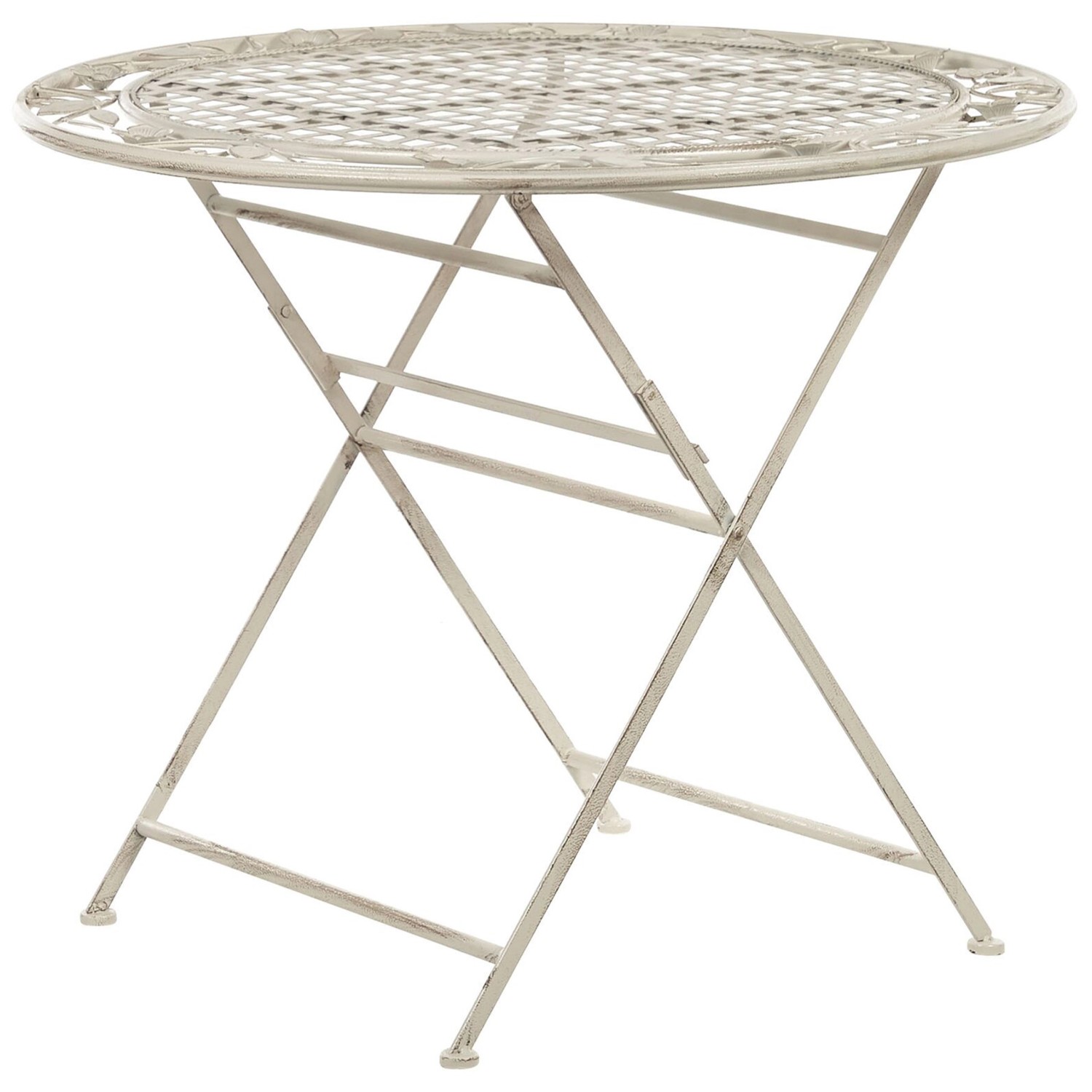 Beliani Klappbarer Tisch BIVIO Cremeweiß 90x90x74 günstig online kaufen