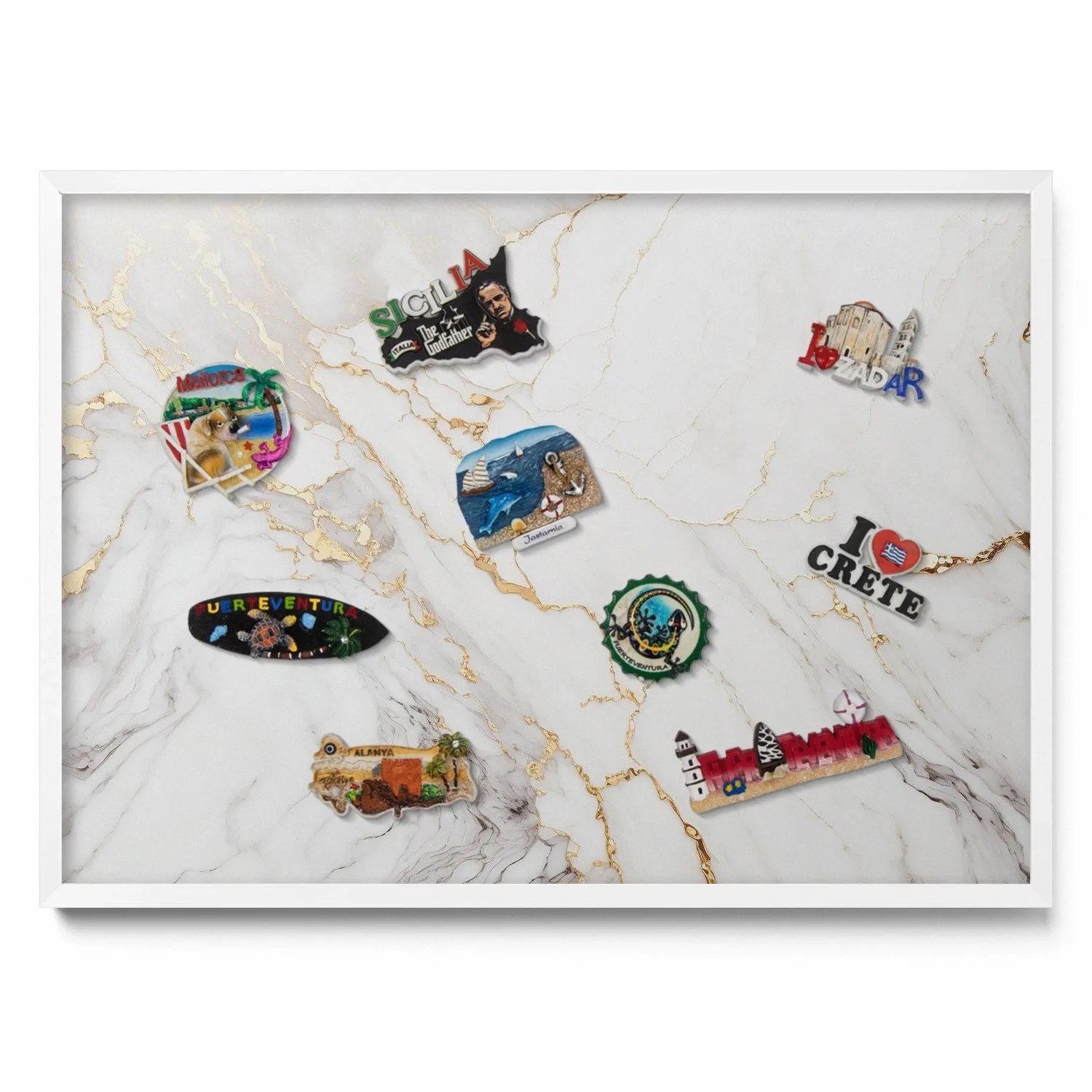 Tulup Magnettafel Gerahmte Magnettafel für Urlaubserinnerungen Stilvoller M günstig online kaufen