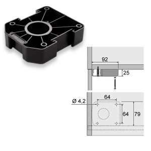 SOTECH 4er Set Möbelfüße Schwarz mit Sockelhöhe 185 mm