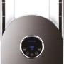 Moderner, anthrazitfarbener Standventilator Bladeless TV 45-67 mit Touch-LED-Display.