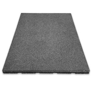 Floordirekt Fallschutzmatte Elastikmatte Fallschutzplatte mit Drainage 50 x 50 x 4 cm Grau