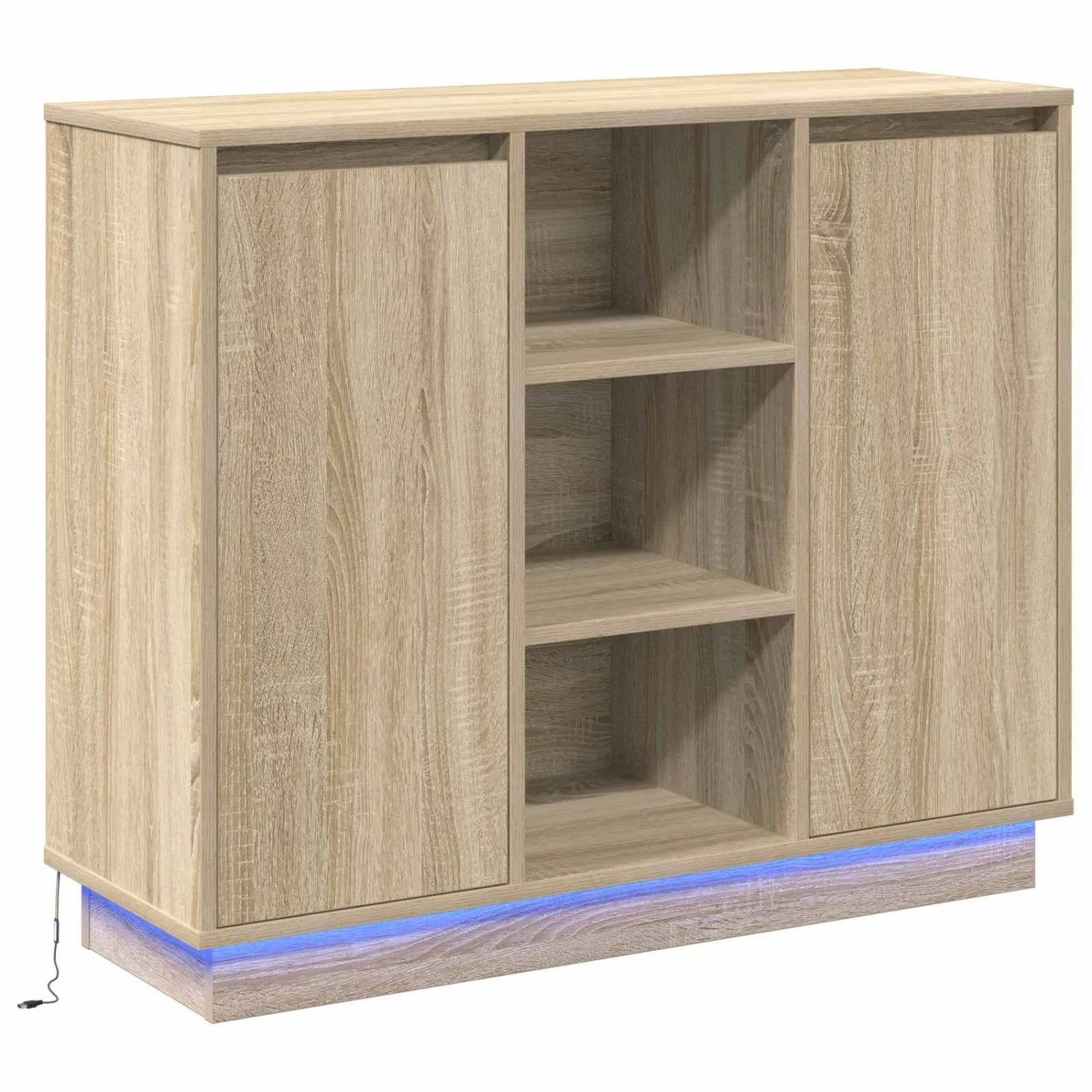 vidaXL LED-Sideboard Sonoma-Eiche 90 x 32 x 75 cm Holzwerkstoff 869684 günstig online kaufen