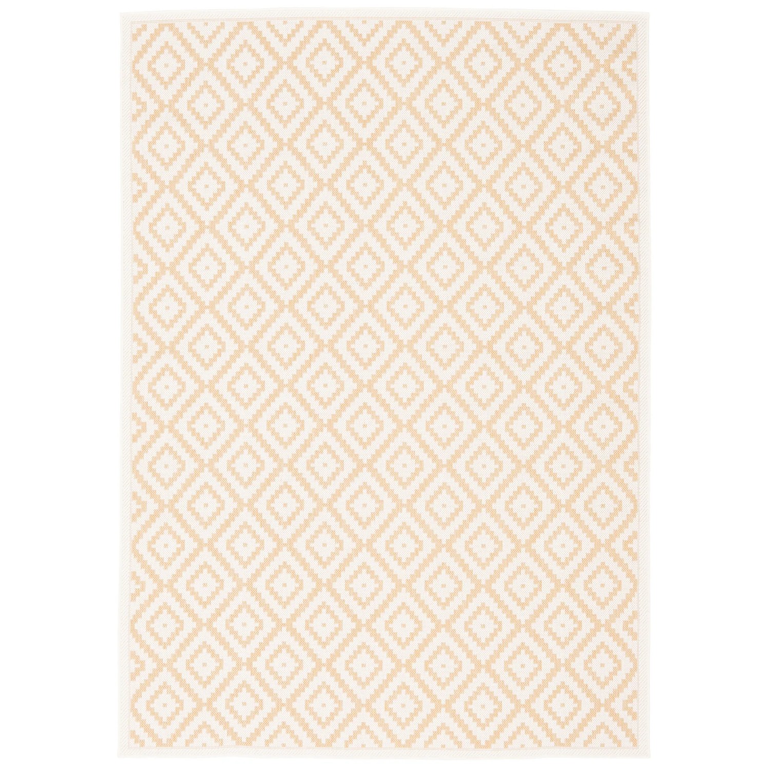 Pergamon In & Outdoor Teppich, beige-creme Fliesenoptik, 140x200cm.