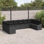 Schwarzes 10-teiliges vidaXL Garten-Sofa-Set aus Poly Rattan. Modulares Lounge-Set für Terrasse und Garten.