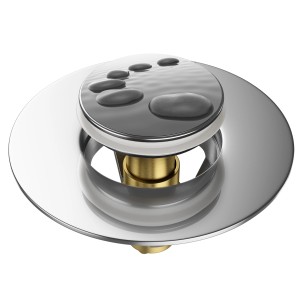 Sanilo Pop Up Waschbeckenstöpsel Black Stones Design, verchromt.