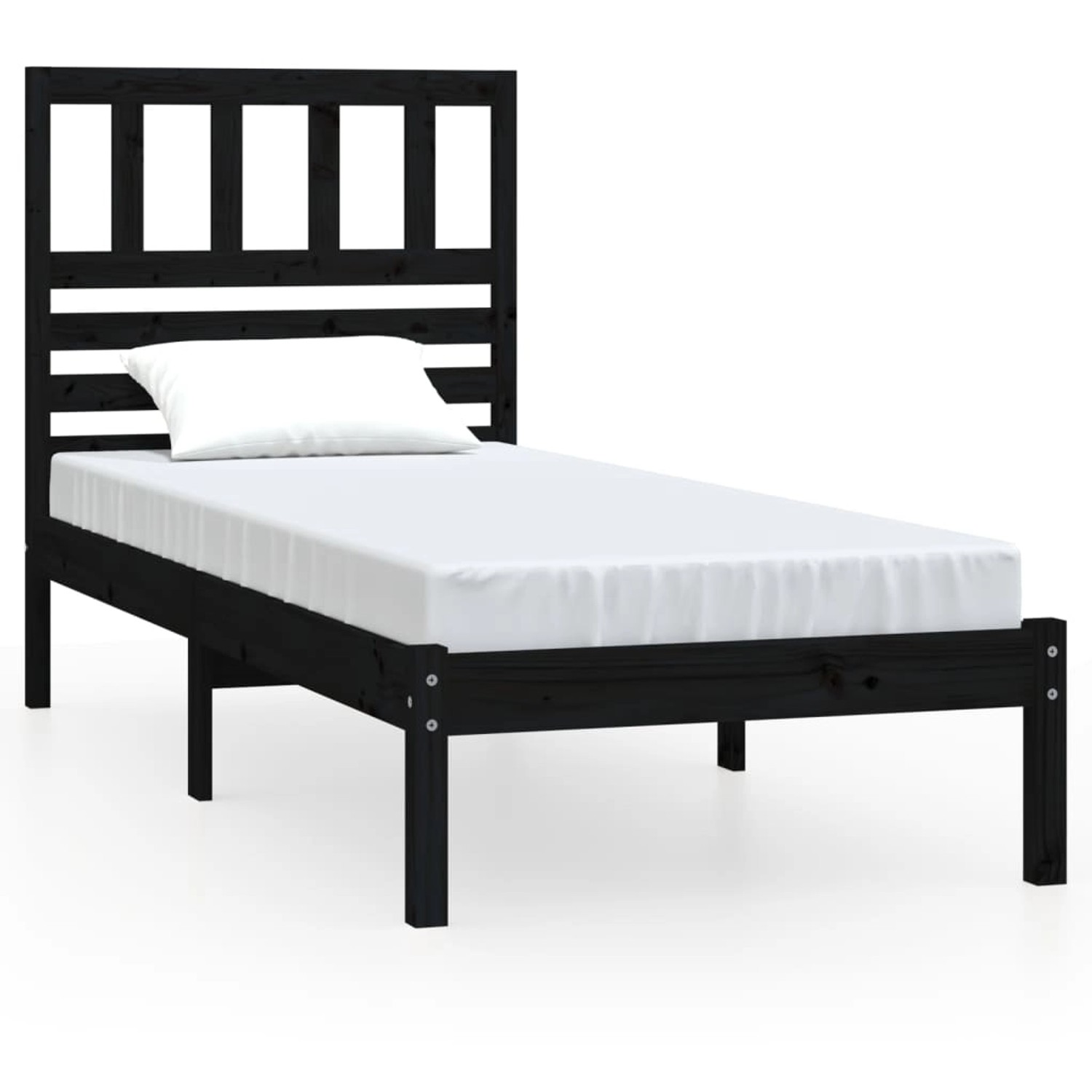 Vidaxl Massivholzbett Schwarz Kiefer 100x200 Cm günstig online kaufen