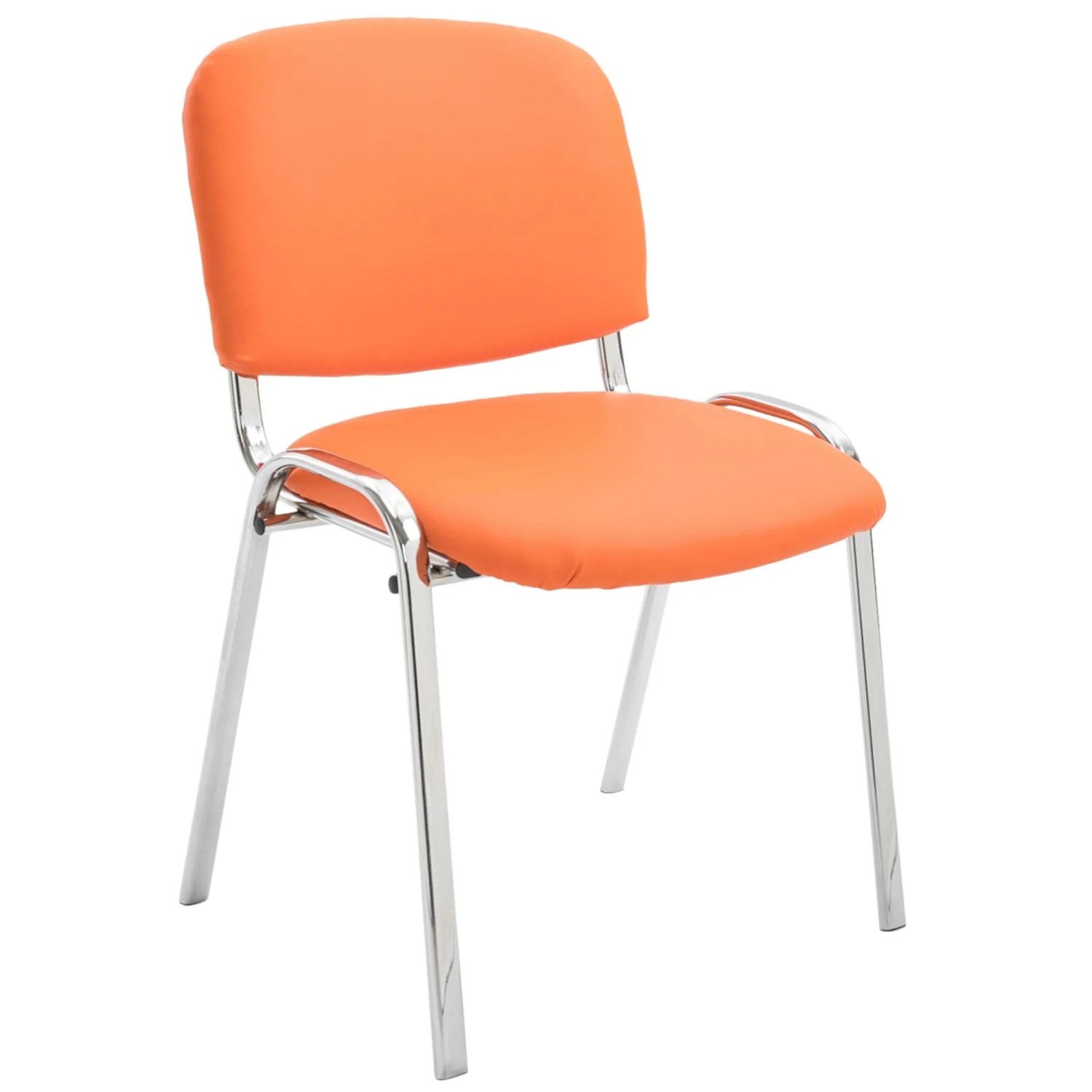 DELUKE Besucherstuhl ZAGREB Kunstleder Orange 54x48x79cm Konferenzstuhl Wartezimmerstuhl Bürostuhl