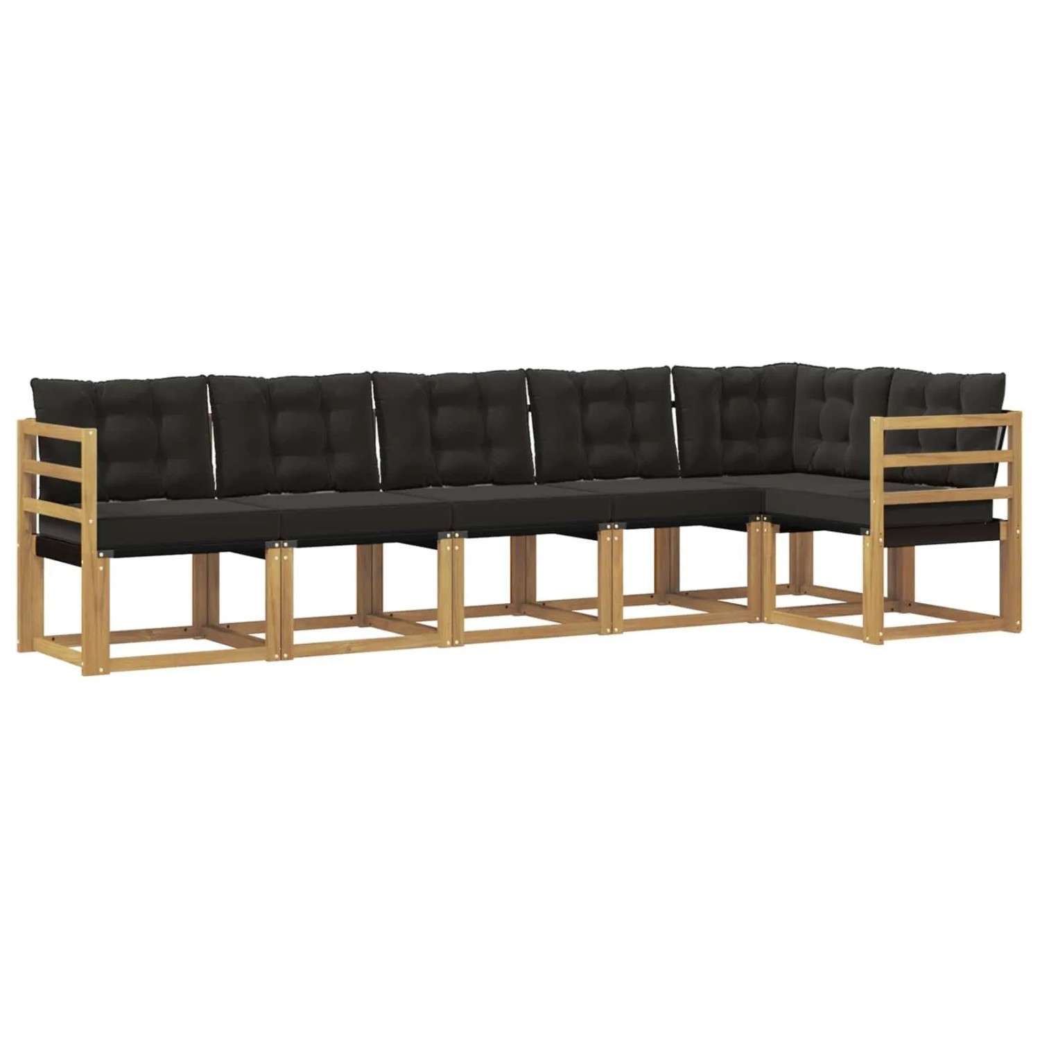 vidaXL Outdoor-Sofagarnitur mit Kissen 6-Tlg Weiß und Schwarz 3389514