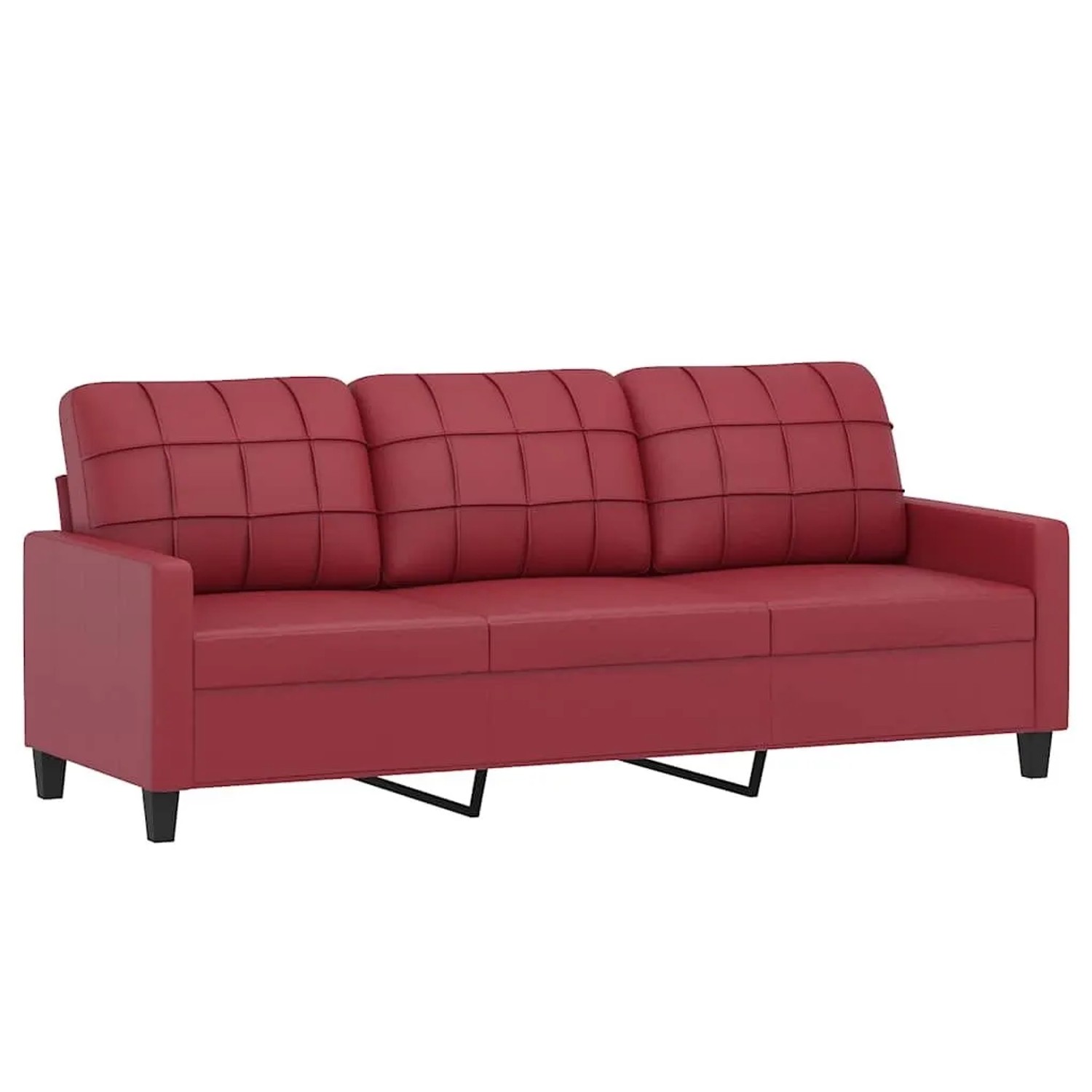 vidaXL 3-Sitzer-Sofa Weinrot 180 cm Kunstleder 359125 günstig online kaufen