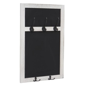 Weiße MCW Wandgarderobe C51 im Shabby Look mit Kreidetafel und Haken.