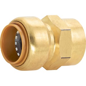 Steck-Muffe aus Messing, 22 mm x 24,1 mm (Rp 3/4), für Gewindefittings und Rohrverbindungen.