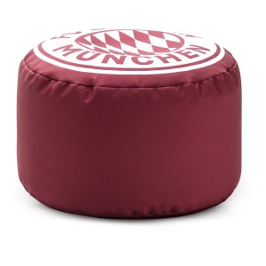 Weinroter FCB Sitzhocker DotCom VIP, 60 l, mit Vereinslogo. Bequemer Sitzsack für Fans.