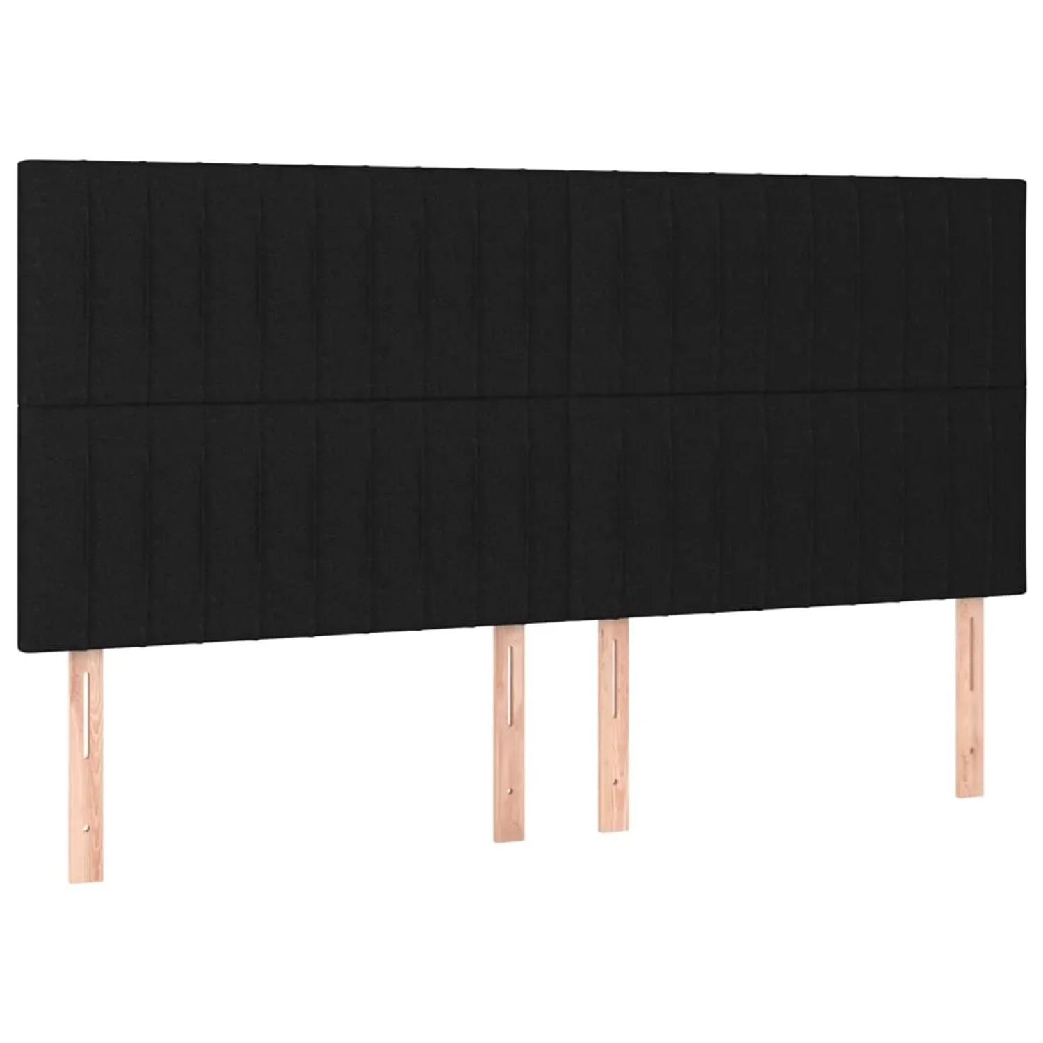 Schwarzes vidaXL Boxspringbett 200x200 cm mit Stoffbezug und hohem Kopfteil.