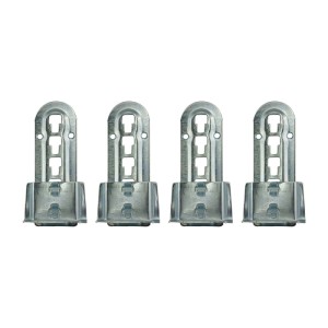 Set aus 4 verzinkten Stahl Bettverbindern, höhenverstellbar für Lattenrostauflagen. Stabile Bettbeschläge.