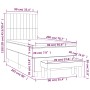 Schwarzes Boxspringbett 90x200 cm mit Matratze und Bank, Stoffbett für Schlafzimmer.