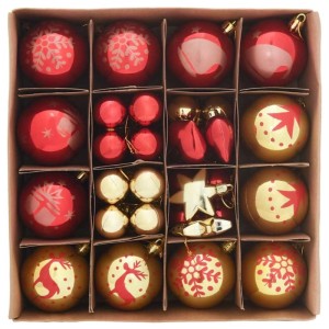 vidaXL Weihnachtskugel-Set 40-Tlg Gold und Rot 42018845
