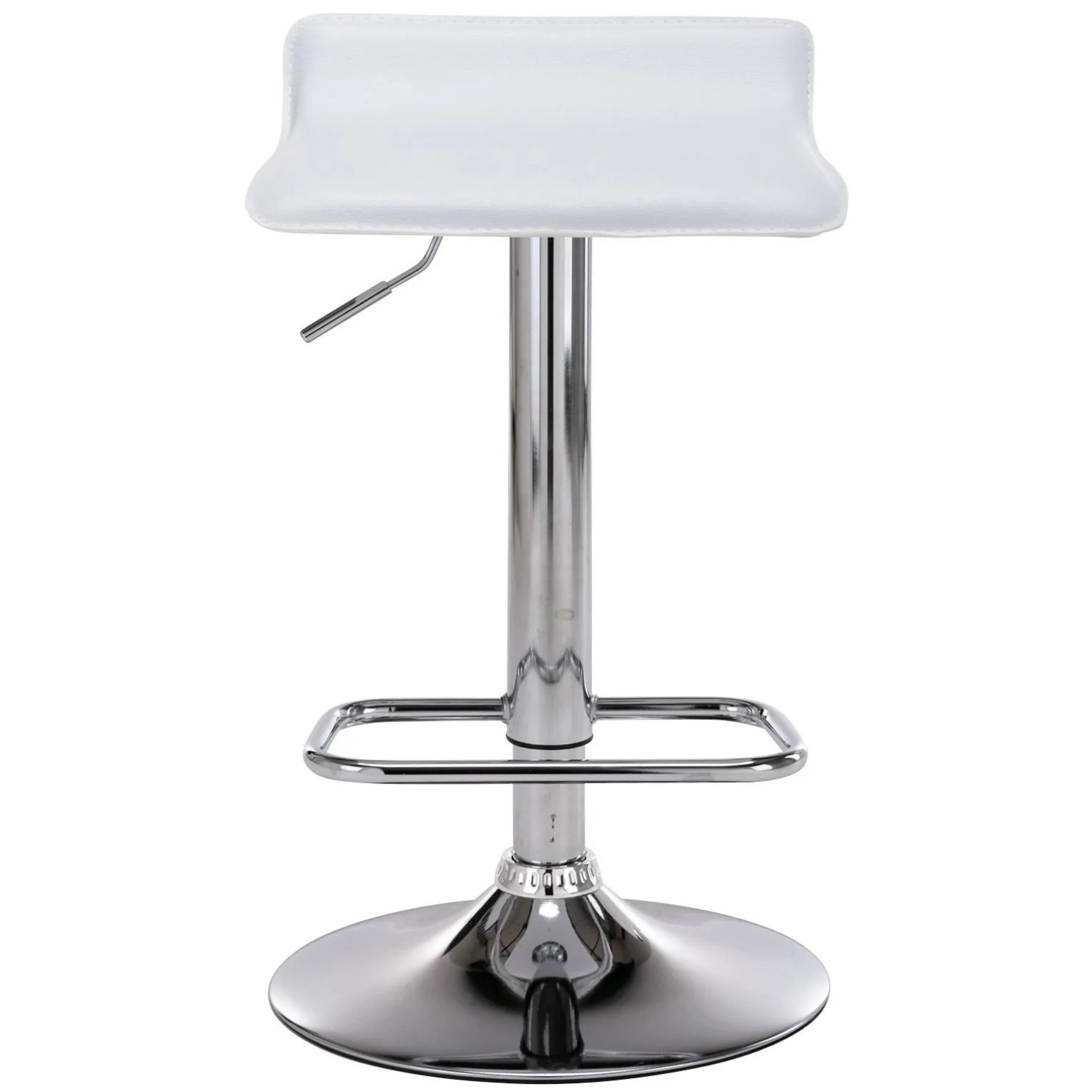 DELUKE 2er Set Barhocker DERID Kunstleder Weiß 38x41x65cm Silber Barstuhl Höhenverstellbar Mit Lehne Drehbar Tresenhocker Tresenstuhl