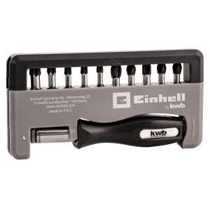 Einhell Handy Bit-Box Impact, 12-teilig. Bitset mit Schraubendreher und verschiedenen Bits.
