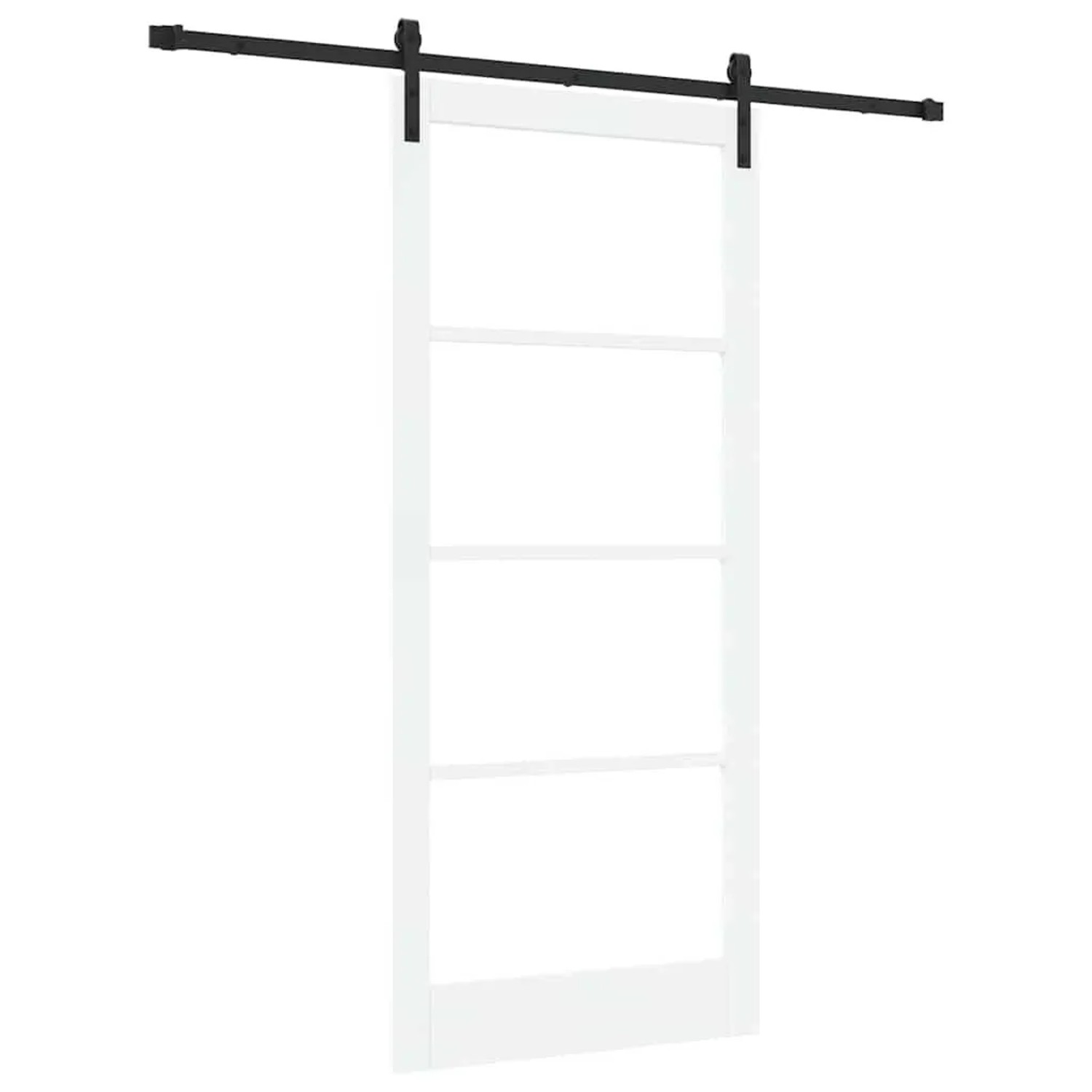 vidaXL Schiebetür ORKDAL Weiß und Schwarz 93 x 211 cm 3331870
